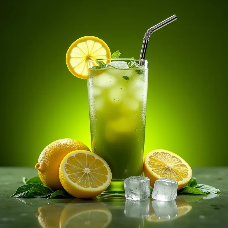 Ingredientes frescos para preparar um delicioso Chá Mate batido com limão