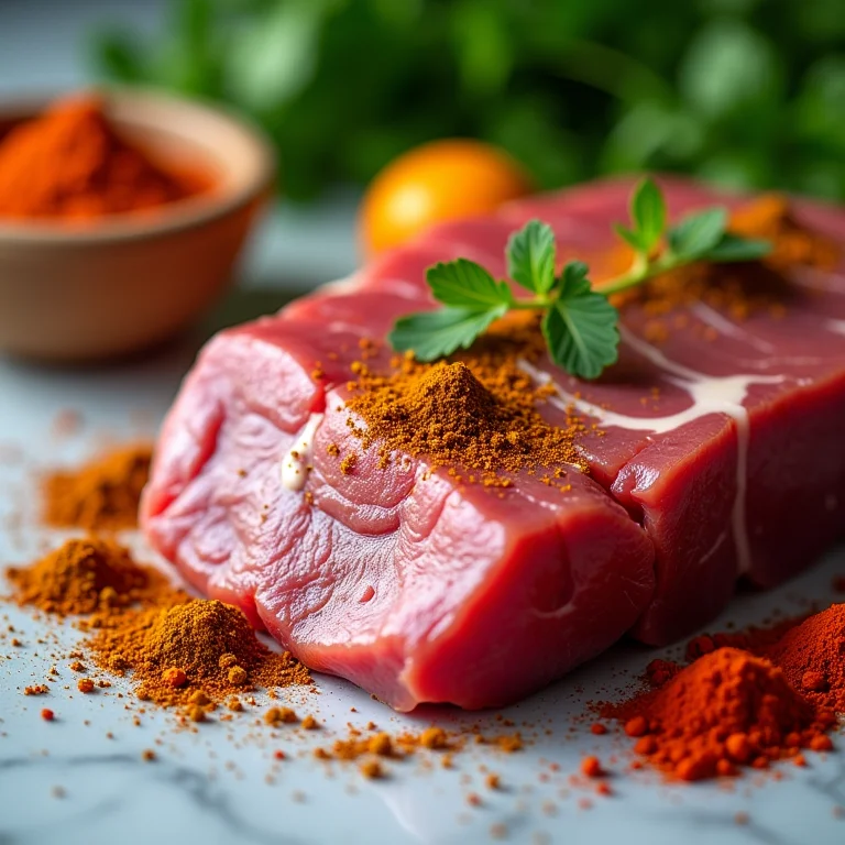 Ingredientes frescos para receita de carne com Bahar
