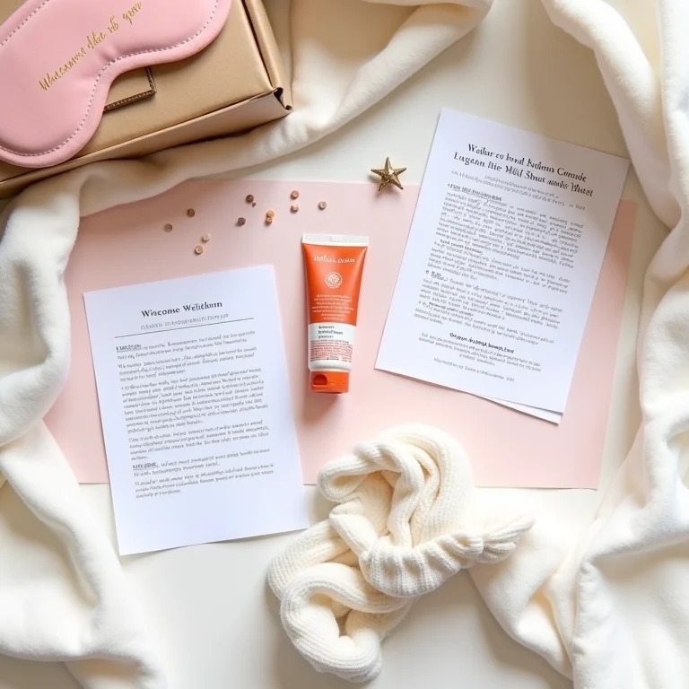 Kits de boas-vindas personalizados para as convidadas da festa do pijama