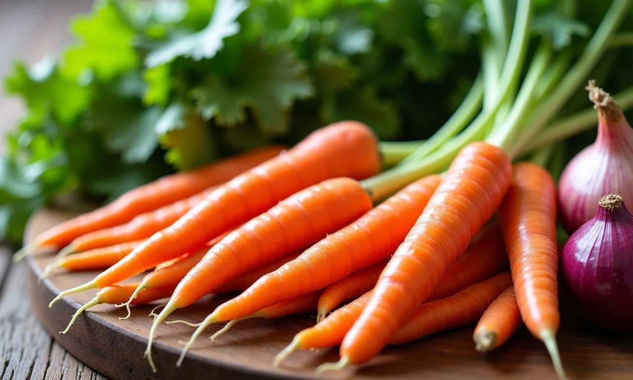 Legumes frescos e coloridos para a base do Blanquette de Veau.