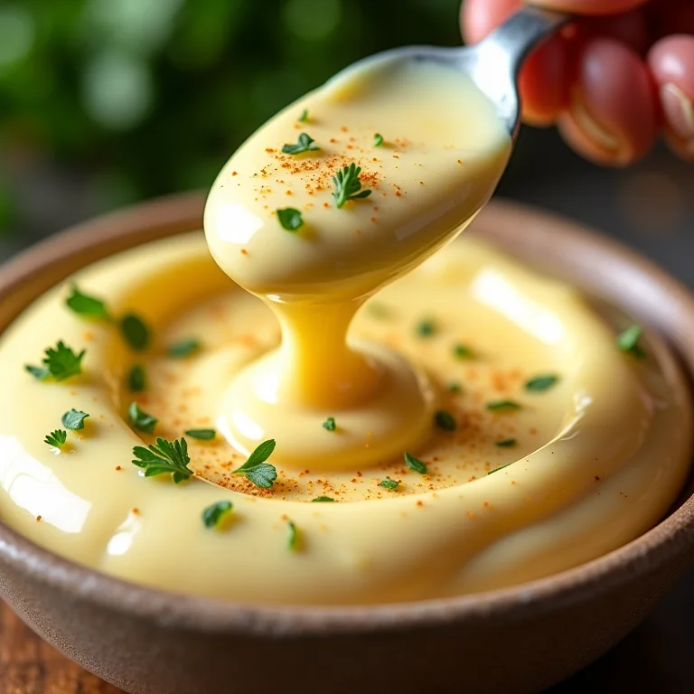 Maionese caseira sendo temperada com molho tártaro em pó e ervas frescas.