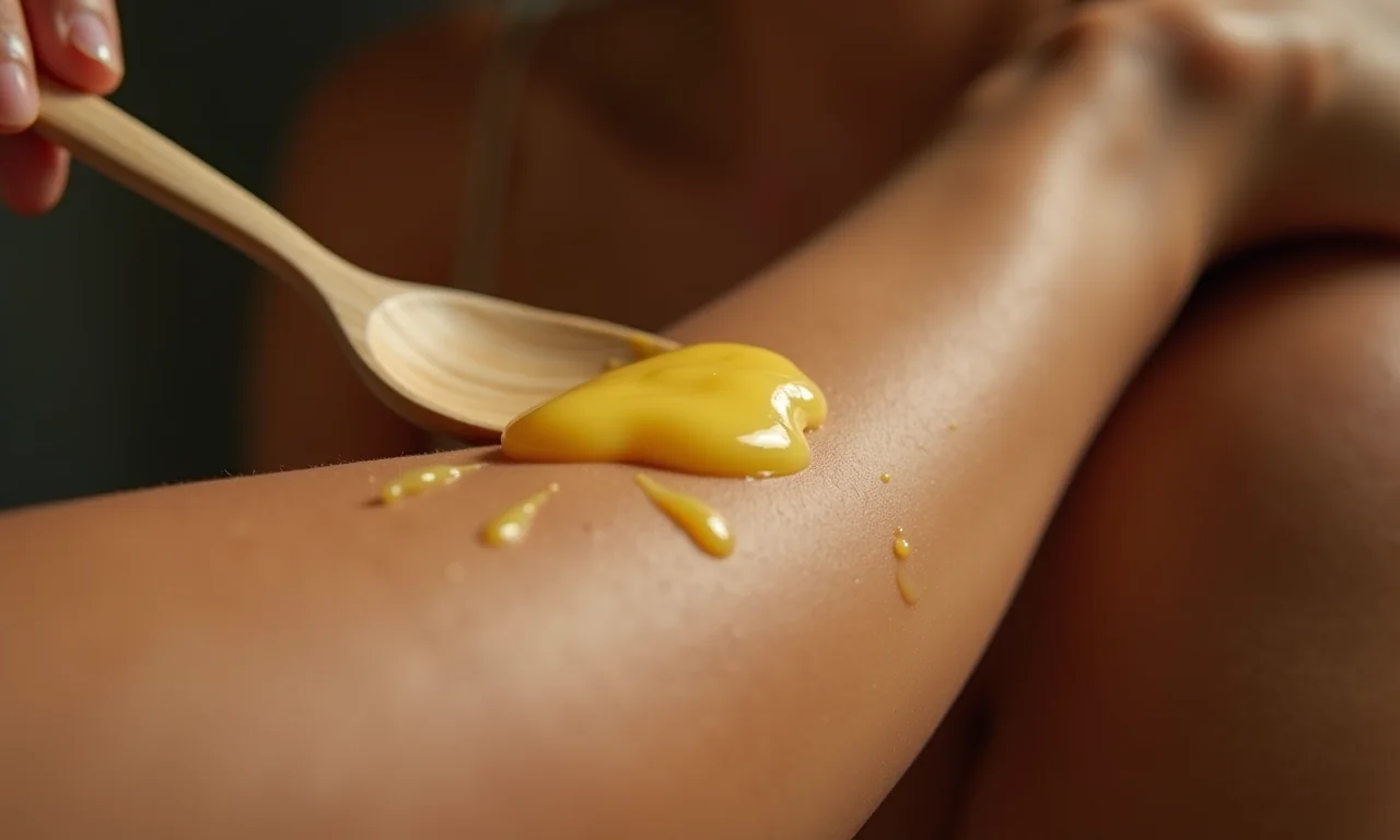 Manteiga de cupuaçu sendo aplicada na pele, representando hidratação e bem-estar.
