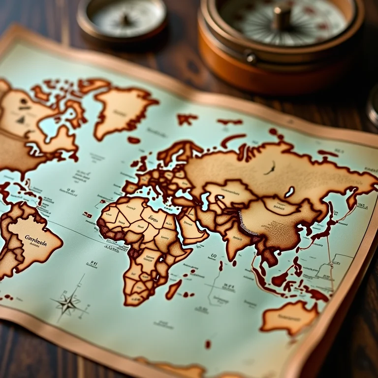 Mapa detalhado com rotas planejadas para a road trip.