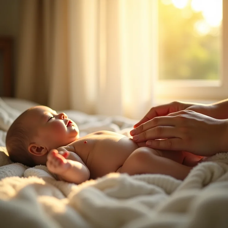 Massagem para aliviar cólica do bebê