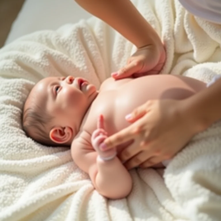 Massagem para reduzir o inchaço do bebê