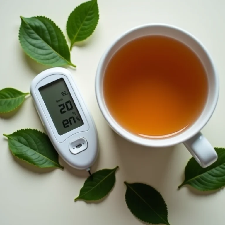 Medidor de glicose e chá de folha de amora