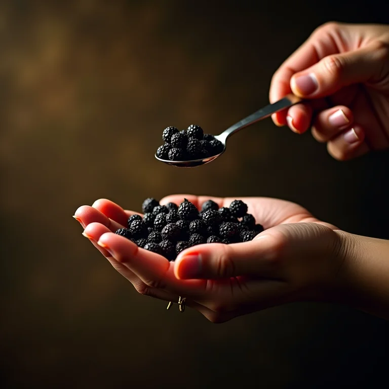 Medindo a quantidade ideal de zimbro.