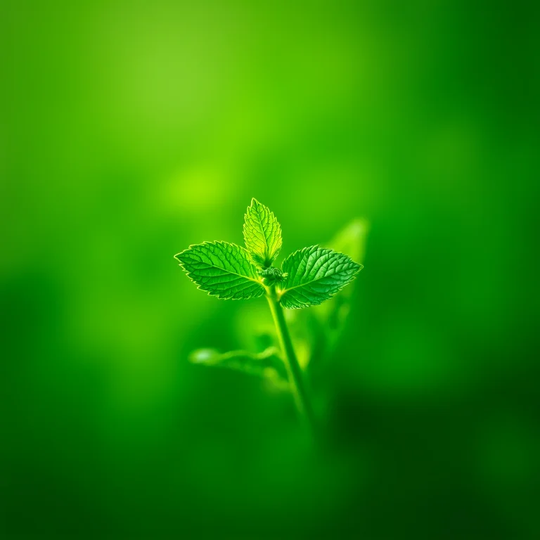 Menta fresca em horta orgânica