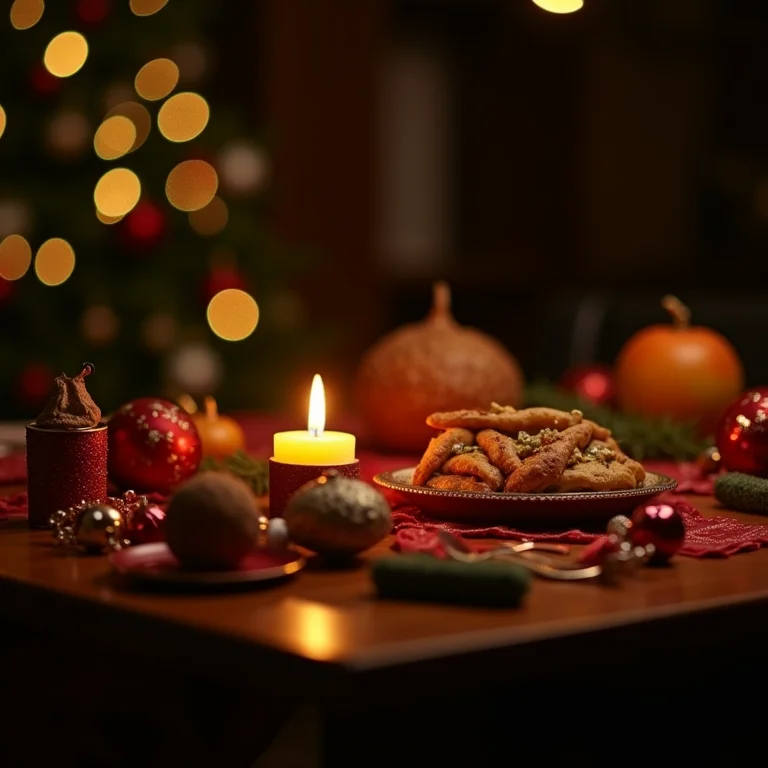 Mesa de Natal sobrecarregada com excesso de decoração