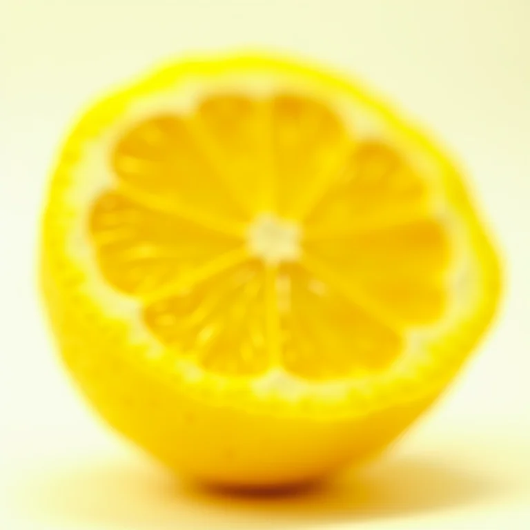 Metade de um limão siciliano fresco, exibindo sua casca amarela vibrante.