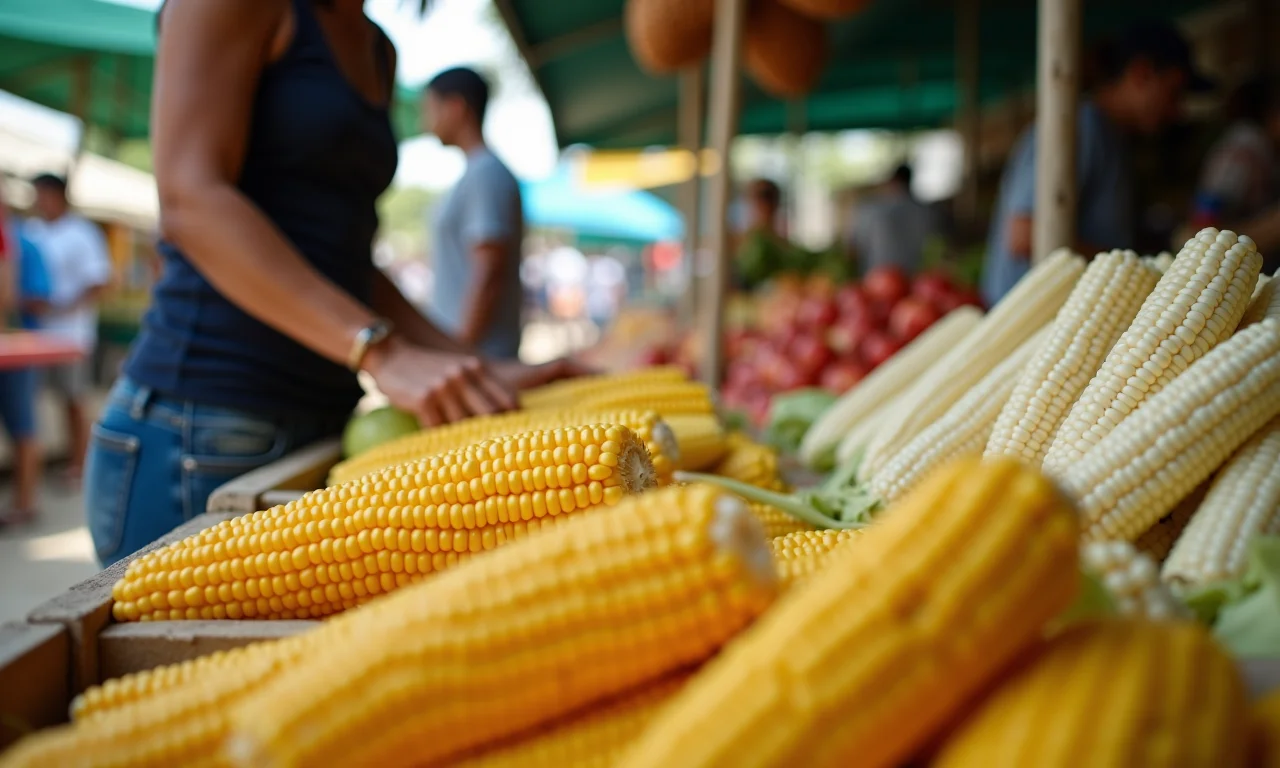 Milho amarelo abundante no mercado, milho branco menos disponível.