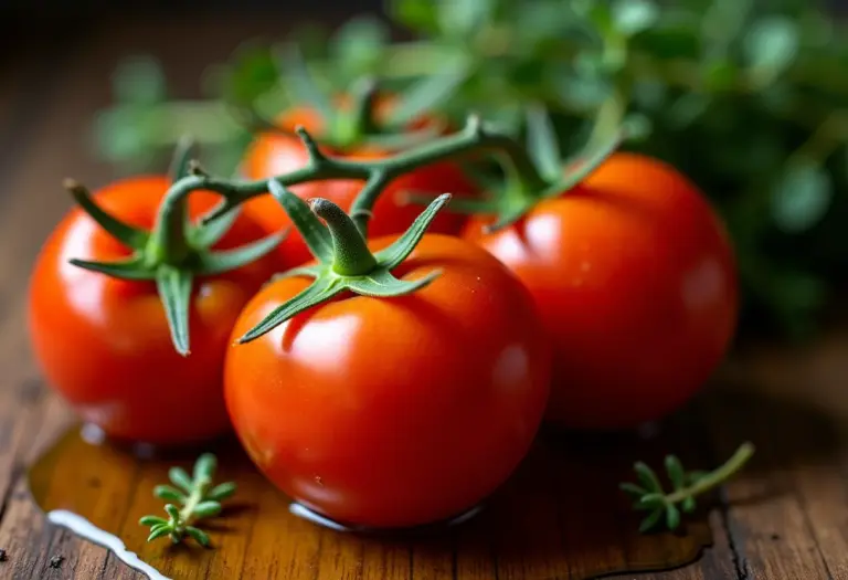 Molho aromático com manjerona e tomates frescos