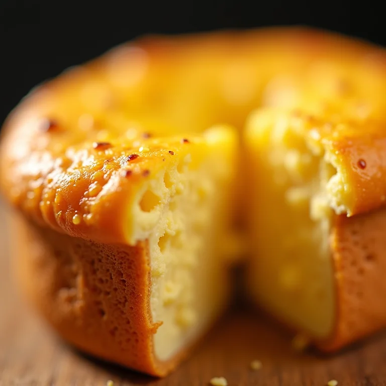 Mordida em um pão de queijo de quinoa.