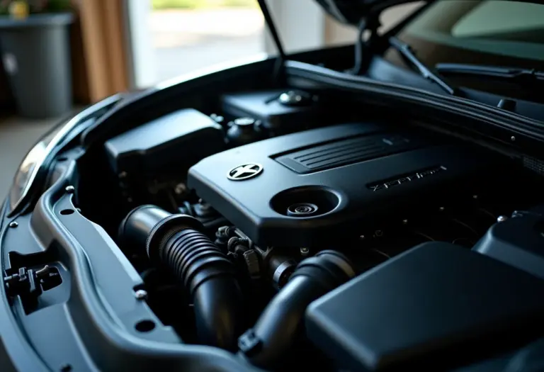 Motor de carro impecável após limpeza a seco