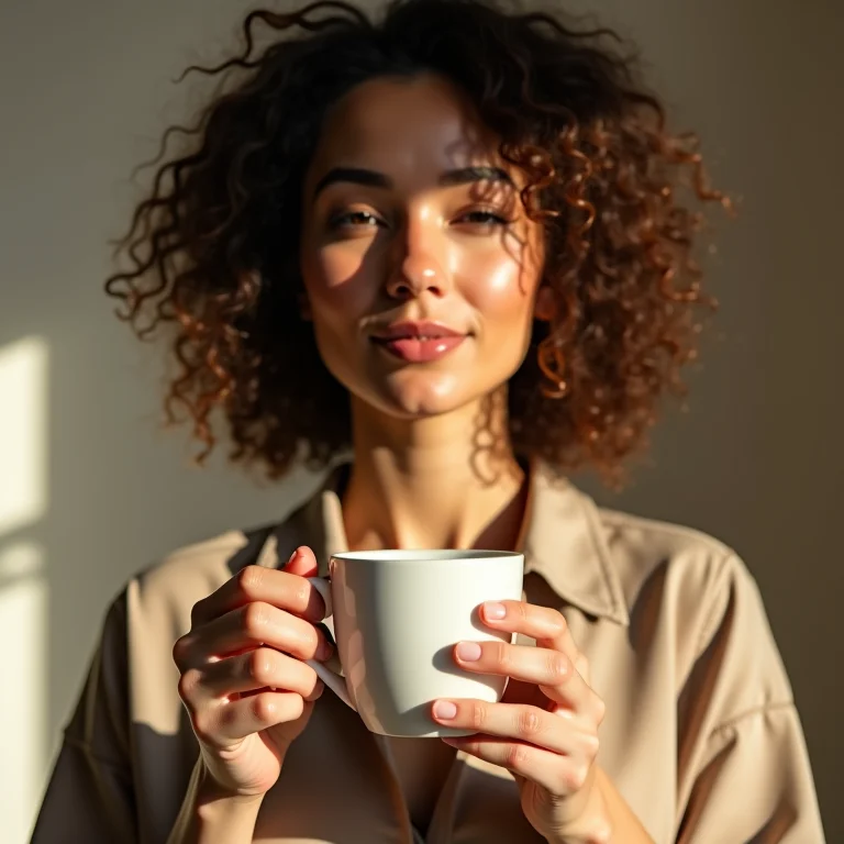 Mulher bebendo chá antioxidante