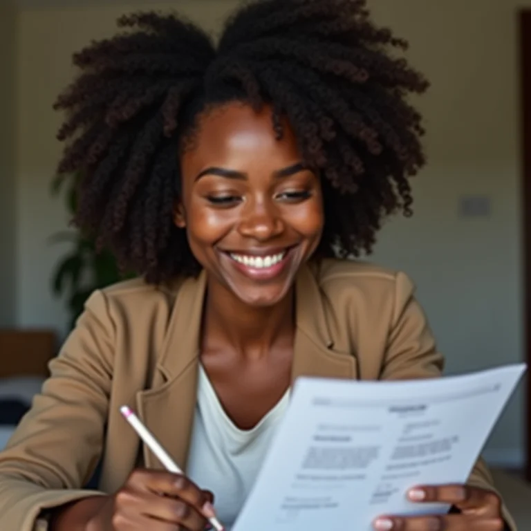 Mulher preenchendo formulário de mudança de endereço online