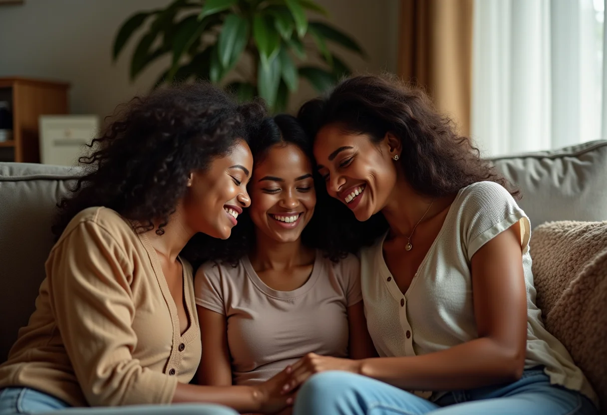 Mulheres reunidas em um chá de luto