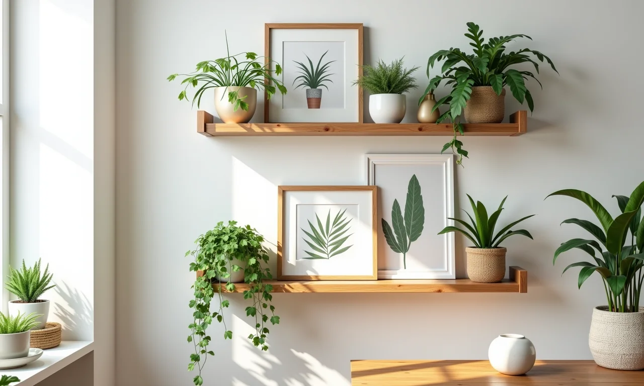 Nichos de caixote em ambiente moderno, destacando os benefícios da decoração sustentável.