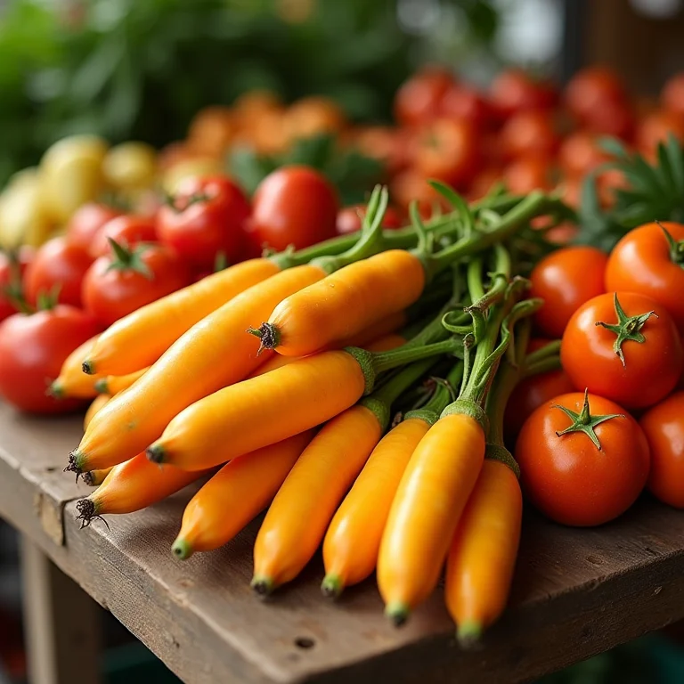 Nirá à venda em um mercado de agricultores.