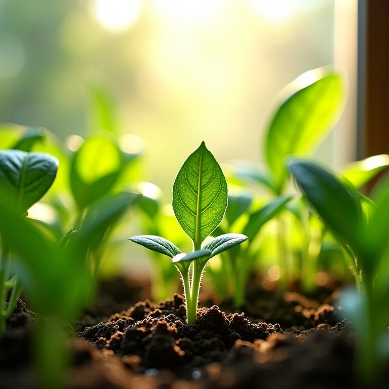Nirá crescendo em um jardim interno.