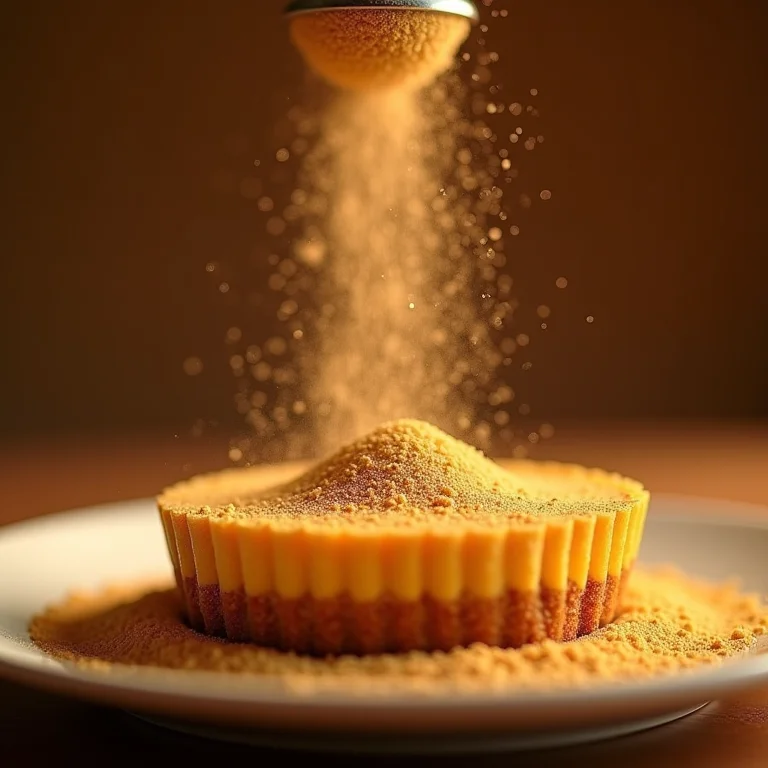 Noz-moscada sendo ralada sobre um doce, fotografia de comida