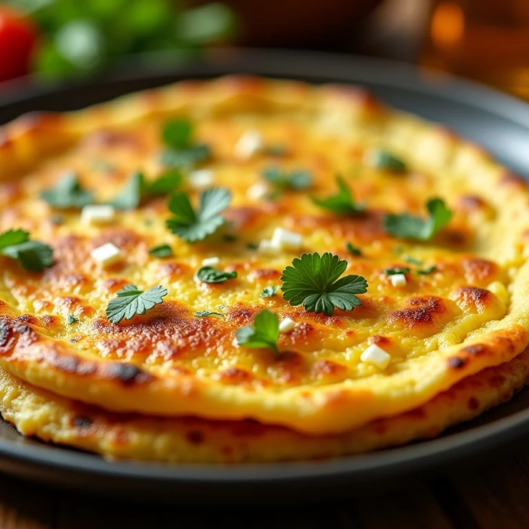 Omelete de azedinha com queijo e ervas