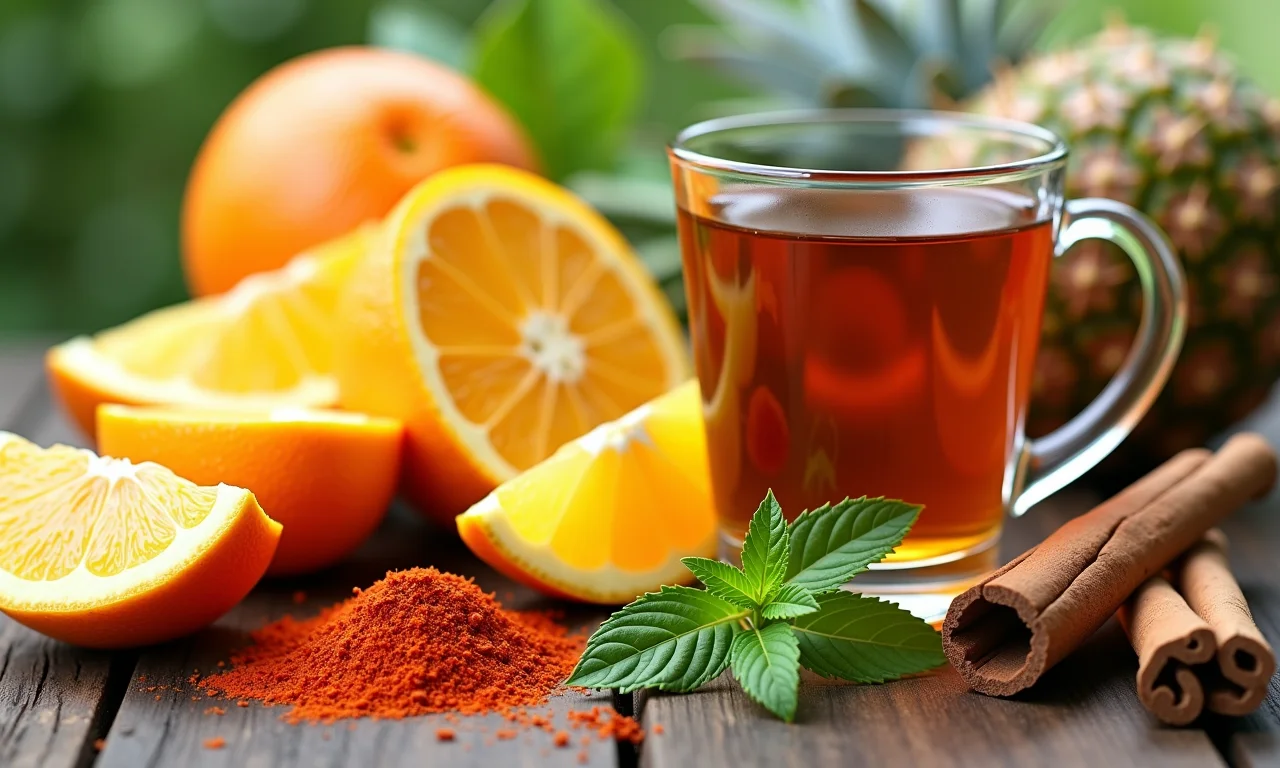 Opções de ingredientes para turbinar seu chá matinal.