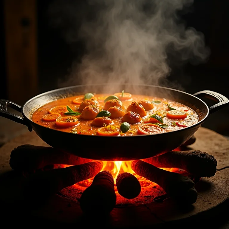 Paella espanhola com açafrão