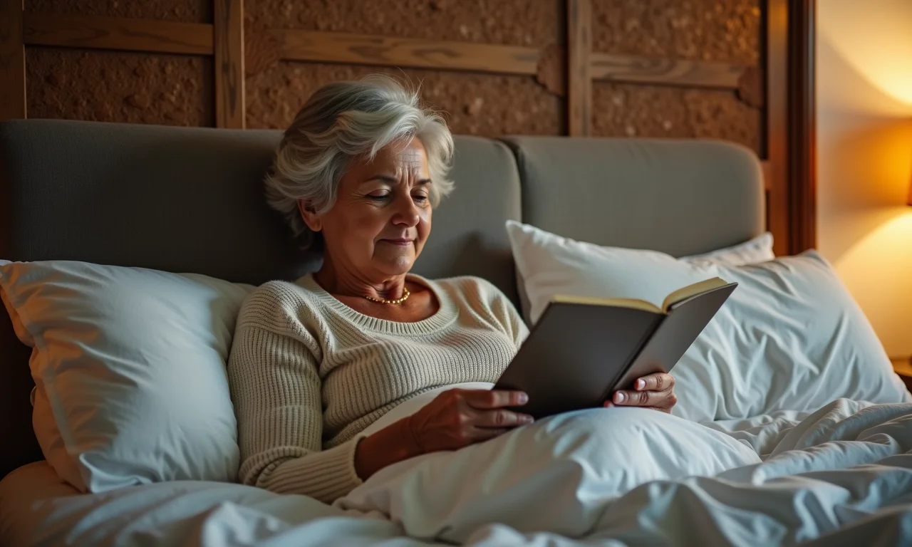 Painel elegante na cabeceira da cama, adicionando aconchego ao quarto.