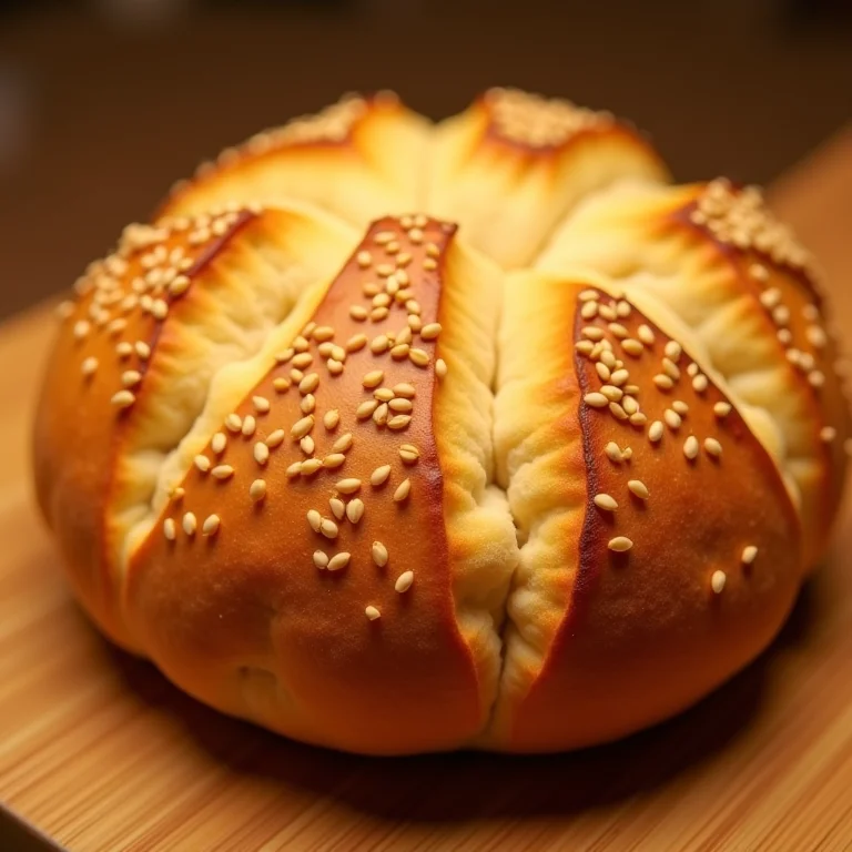 Pão caseiro com gergelim, detalhe