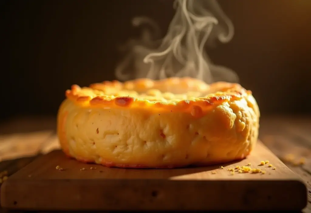 Pão de queijo de quinoa dourado e apetitoso.