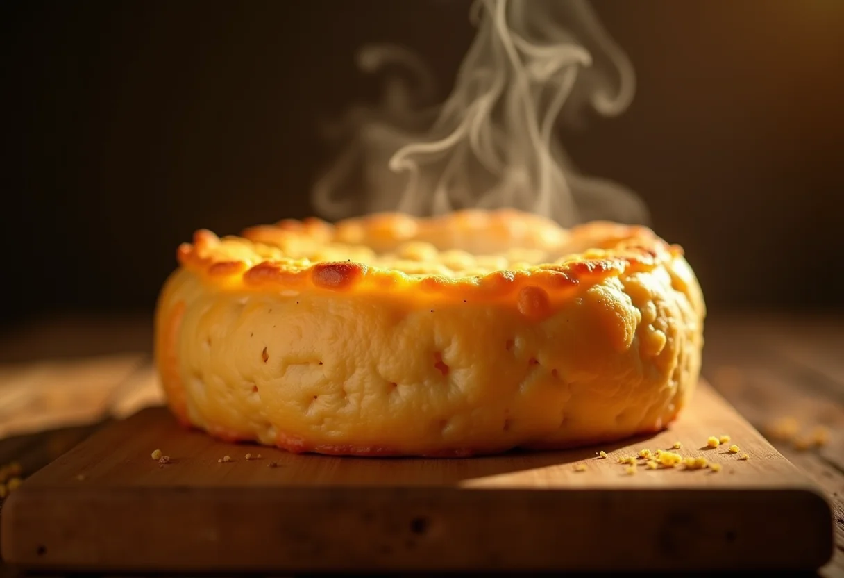 Pão de queijo de quinoa dourado e apetitoso.