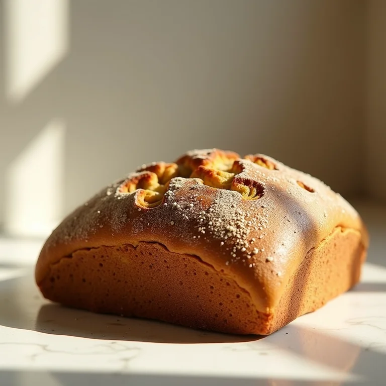 Pão de quinoa levemente queimado
