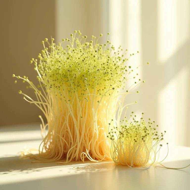 Perfil nutricional da alfafa em close-up.