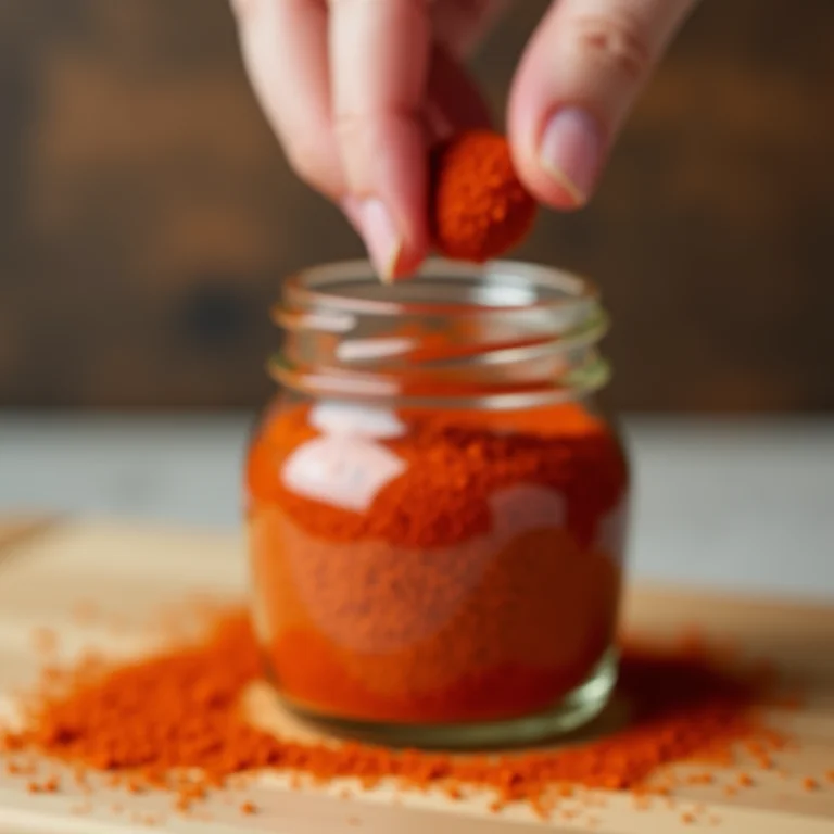 Pessoa escolhendo pimenta caiena em vez de um doce.