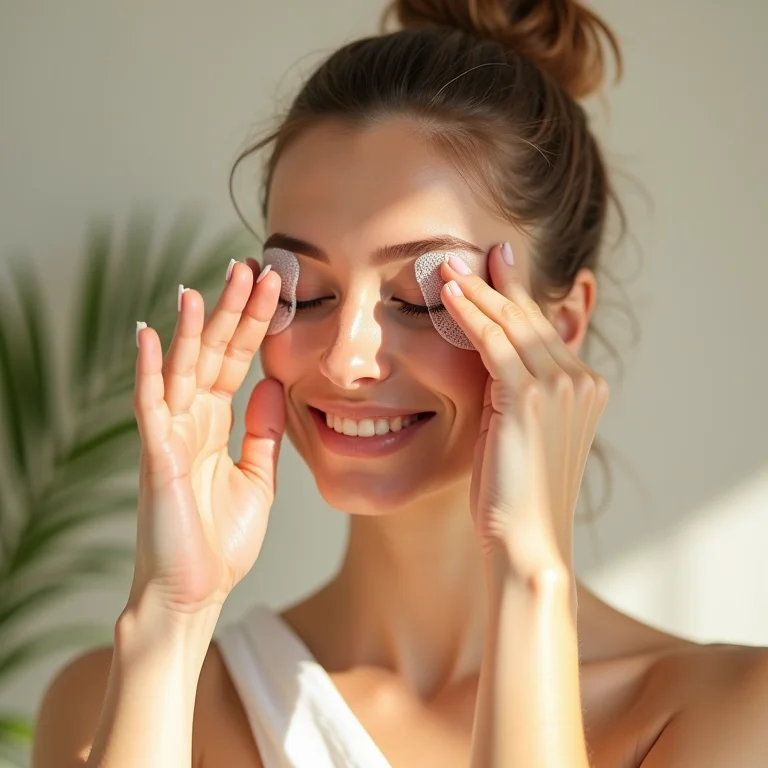 Pessoa lavando os olhos com água fria em ambiente limpo e arejado