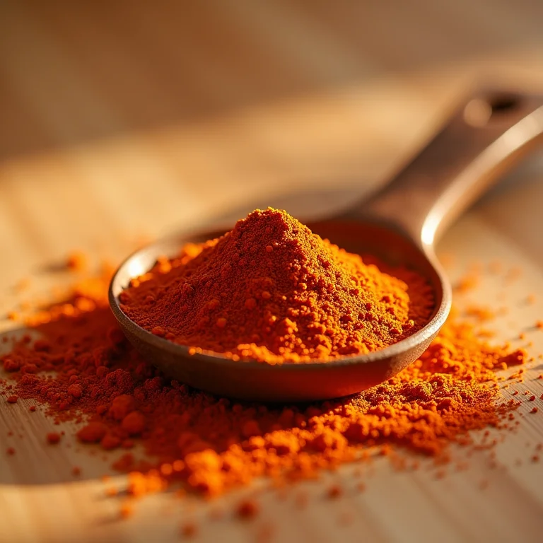 Pimenta caiena moída polvilhada sobre uma balança digital.