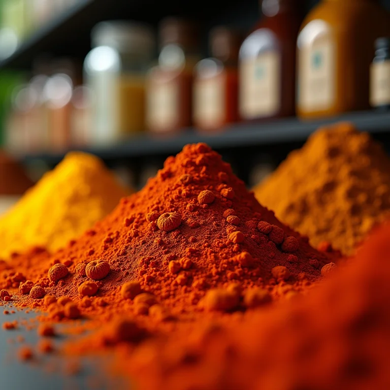 Pimentão em pó em loja de produtos naturais e empório