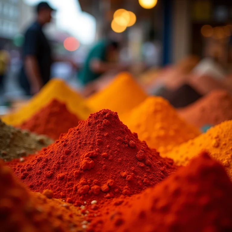 Pimentão em pó em mercado municipal