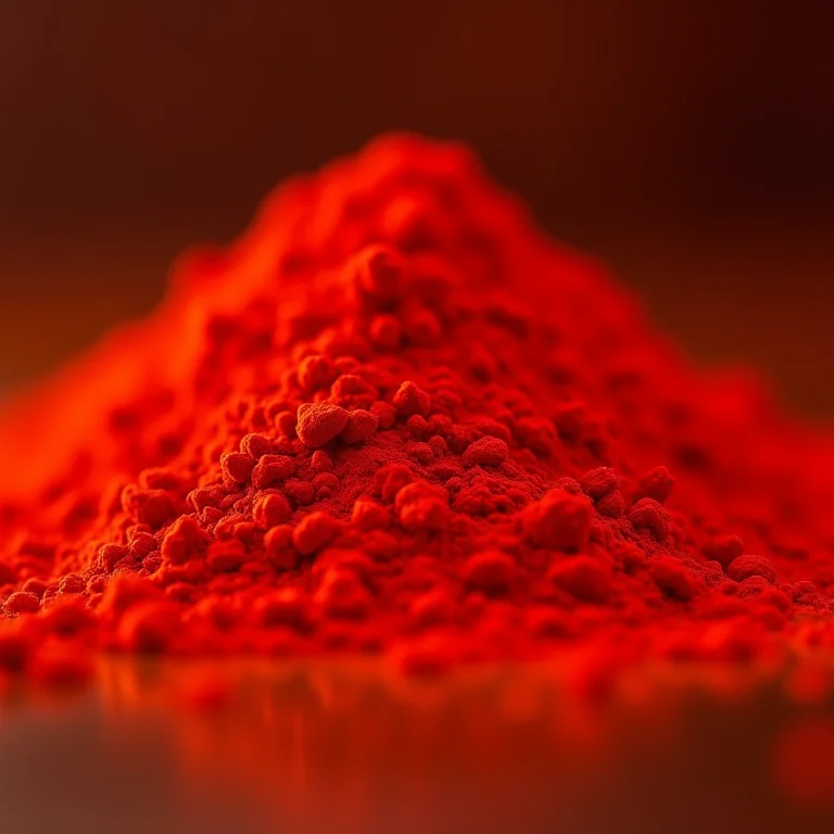 Pimentão em pó vermelho vibrante