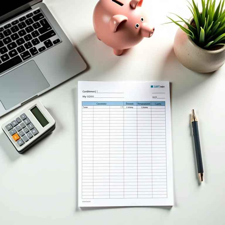 Planilha de orçamento para mudança em um laptop