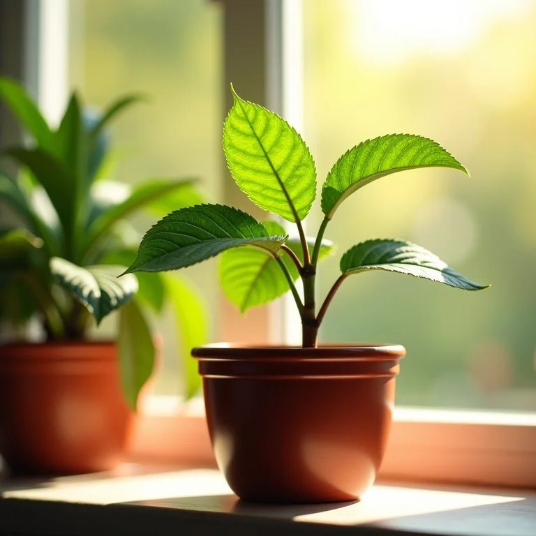 Planta de azedinha em um vaso