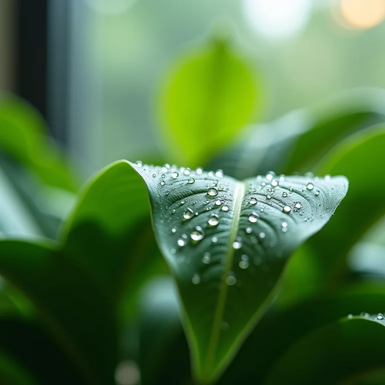 Plantas aumentando a umidade do ar em um ambiente de escritório seco.