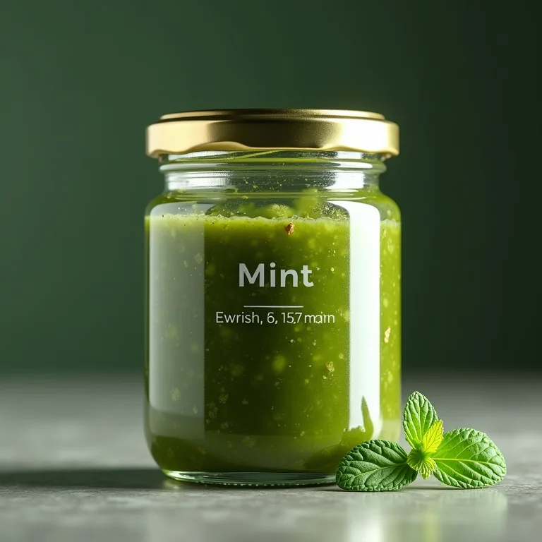 Pote de molho de menta com data de validade