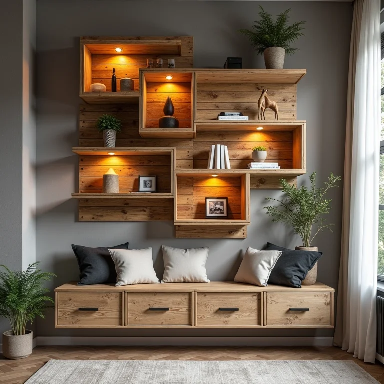 Prateleiras criativas feitas com pallets reciclados