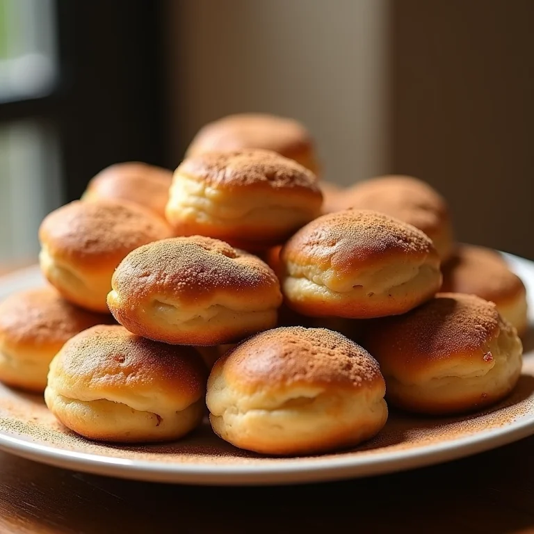 Prato de doces com canela.