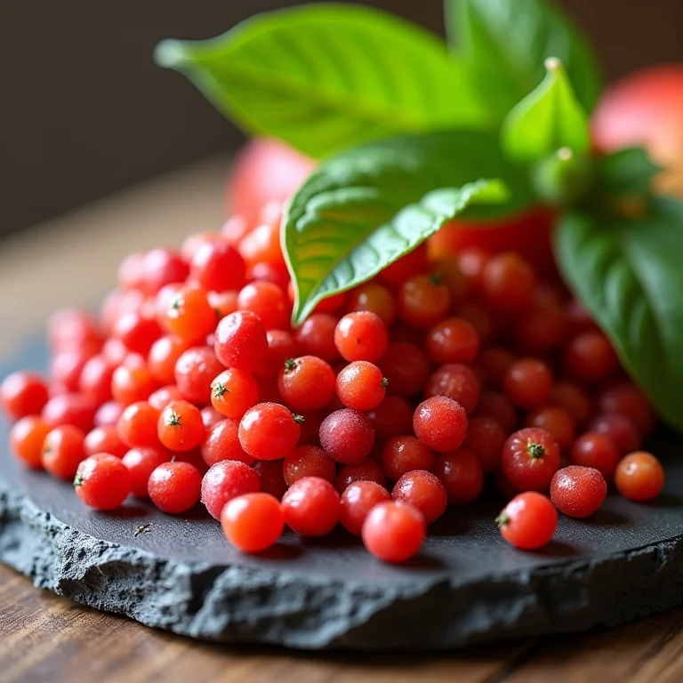 Prato saudável com pimenta rosa para digestão.