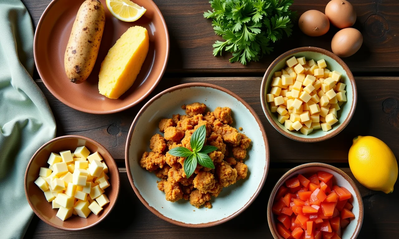 Pratos saudáveis com batata e mandioca.