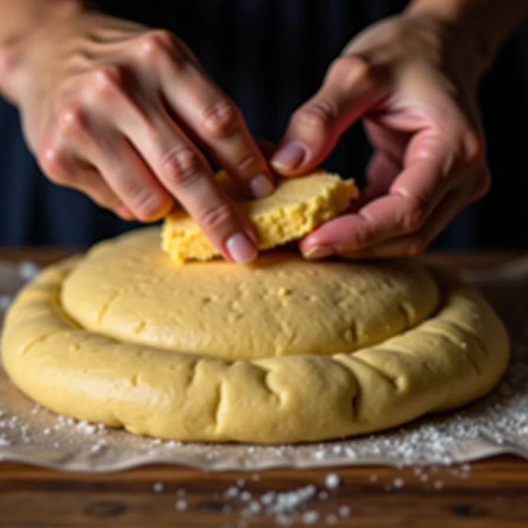 Preparando a massa do pão de queijo de quinoa.
