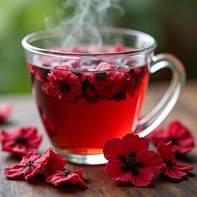 Preparando chá de hibisco: uma bebida saudável e deliciosa.